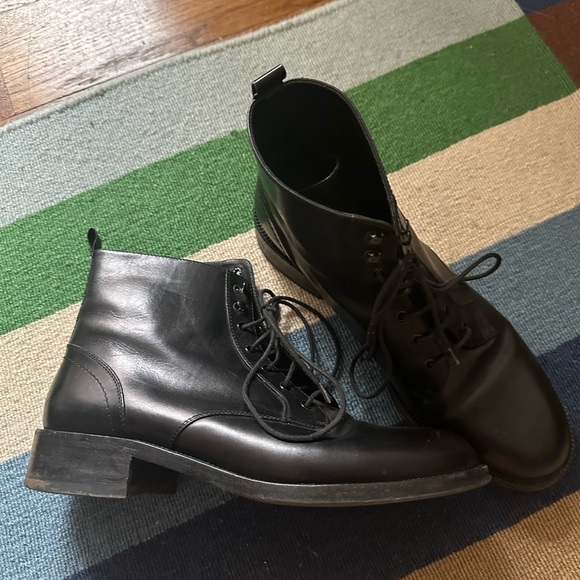 Saint Laurent black lace up booties. Size 40. Worn twice. Added rubber soles. - Picture 2 of 14